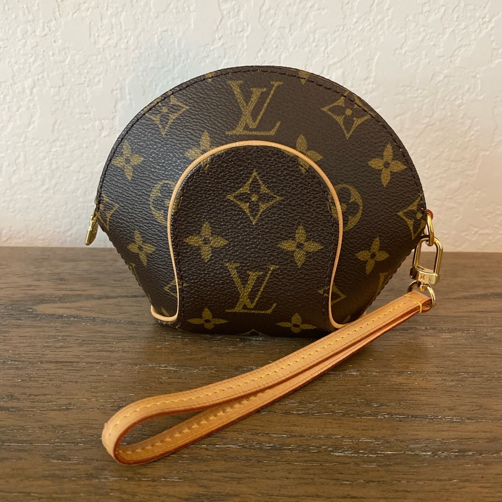 Louis Vuitton Monogram Canvas Small Mini Wristlet Pochette Clutch Bag